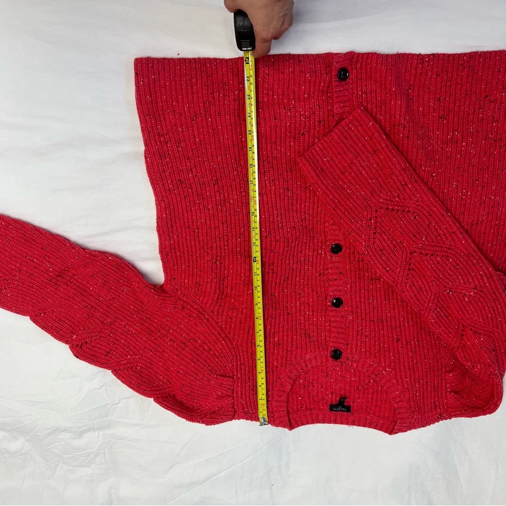 Red Button-Up Sweater - Picture 3 of 4